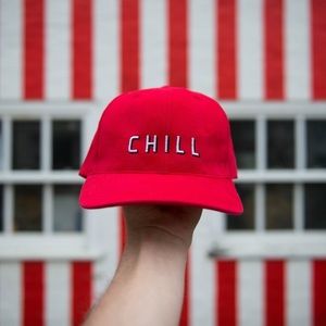 Netflix and Chill NWOT hat in red with embroidery